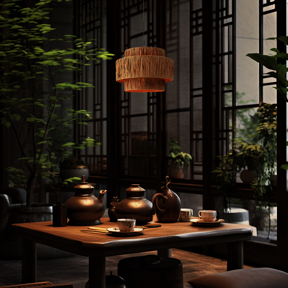 Rustic Wooden Pendant Light